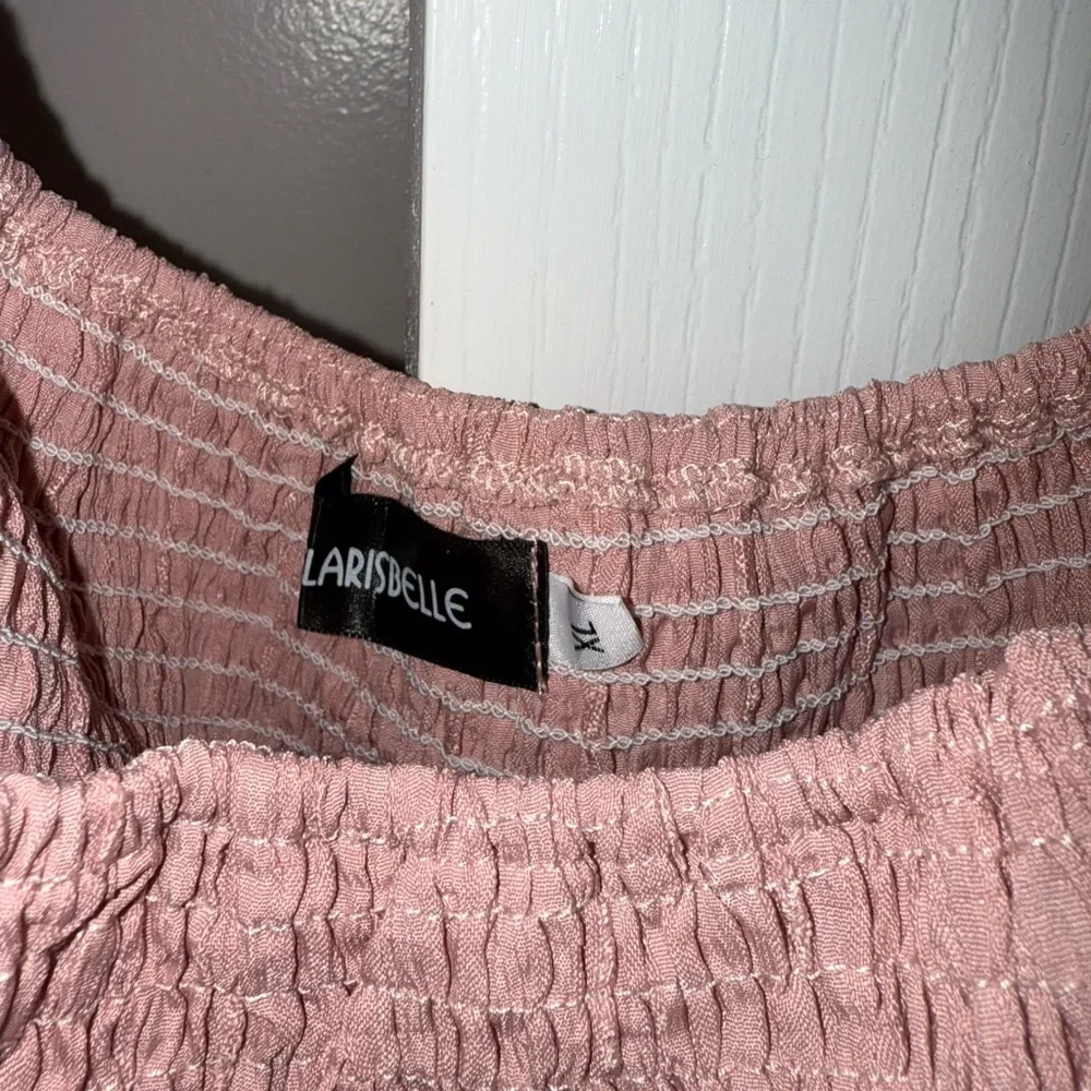 Clarisbelle | light pink square neck mini smocked dress, size XL - Picture 4 of 6
